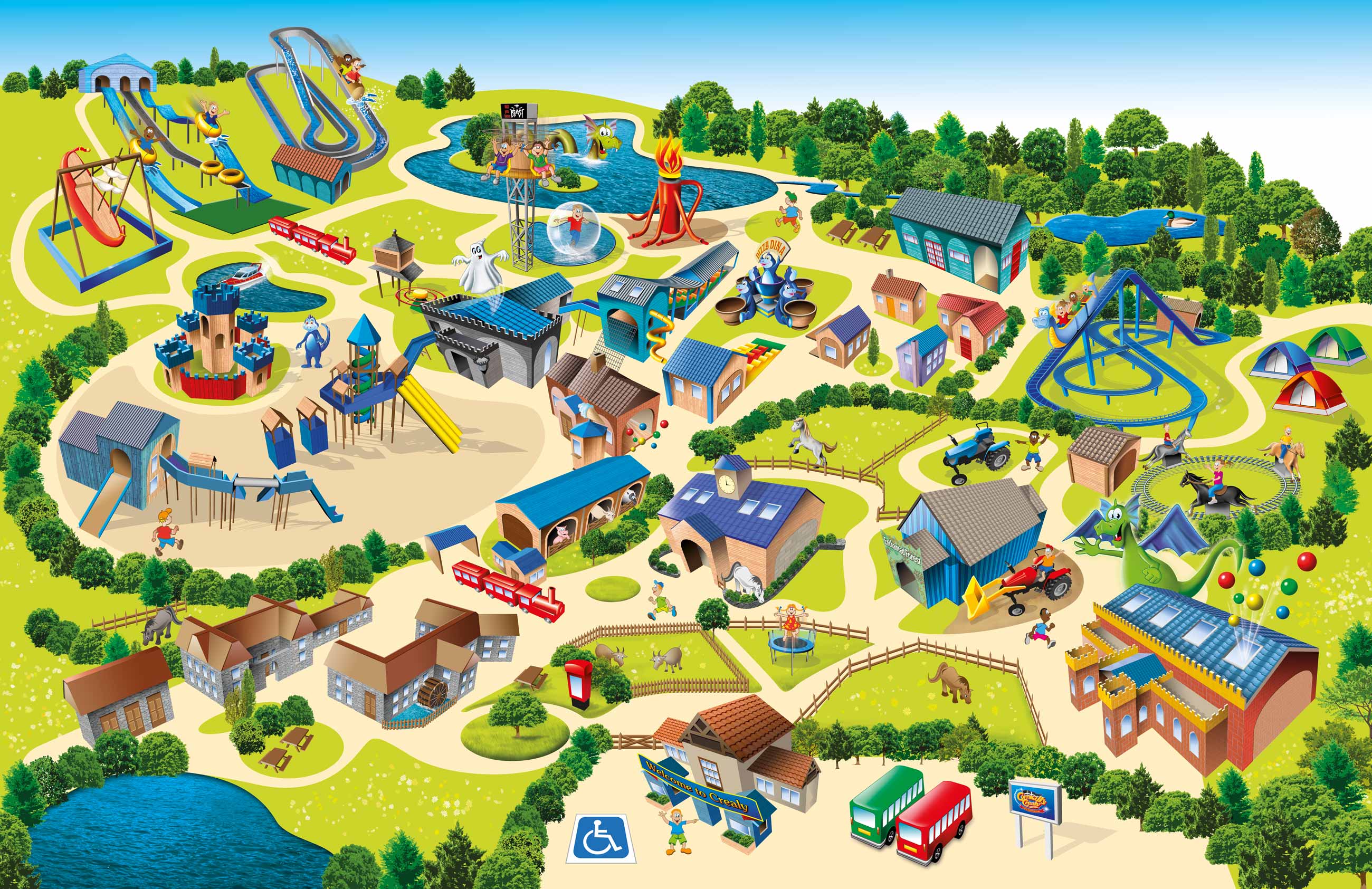 Map Of Crealy Theme Park Resort Most Rides In Devon